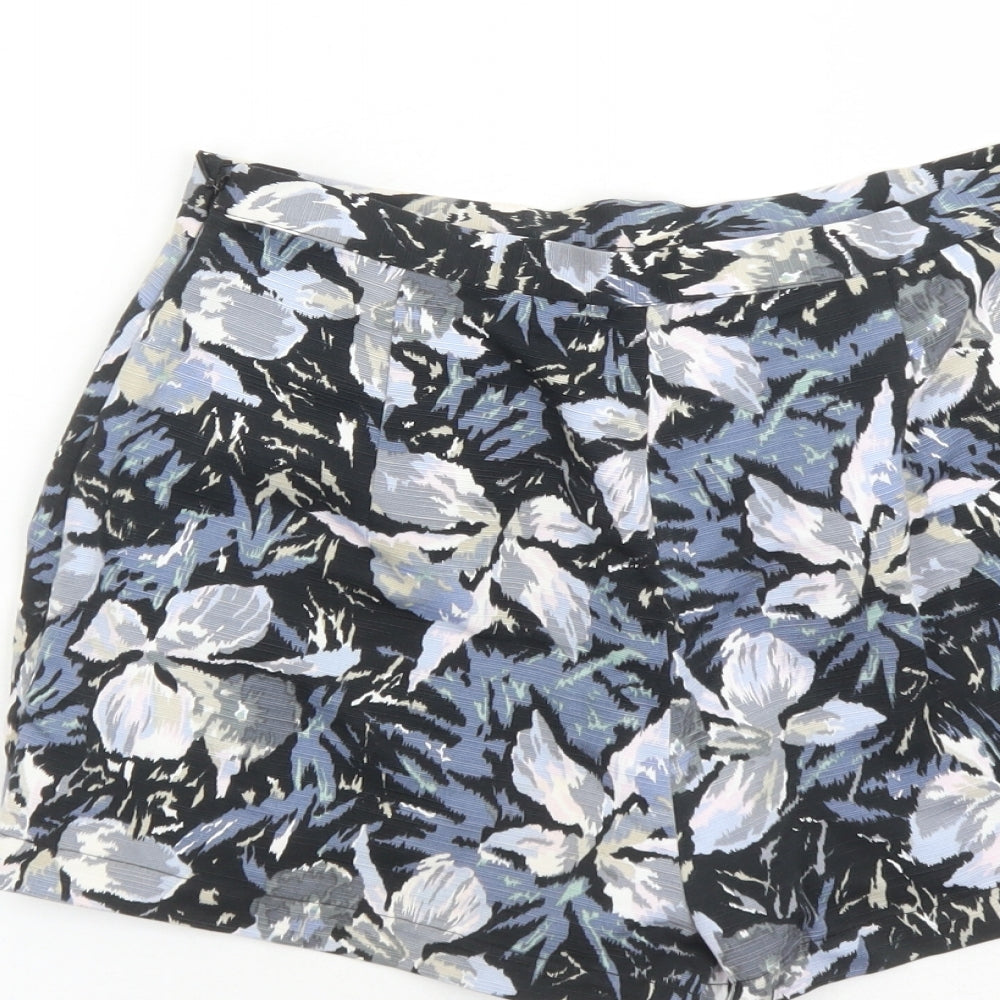 Topshop Womens Black Geometric Polyester Skort Skirt Size 8 Zip