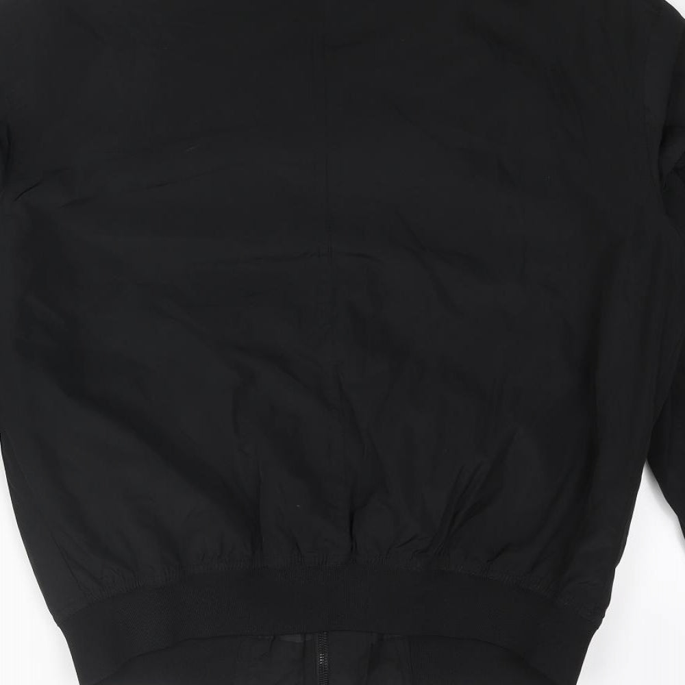 Bershka Mens Black Bomber Jacket Jacket Size S Zip