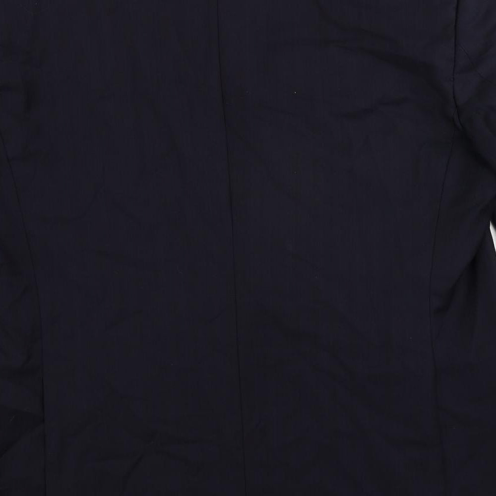 Marks and Spencer Mens Blue Striped Wool Jacket Suit Jacket Size 44 Regular