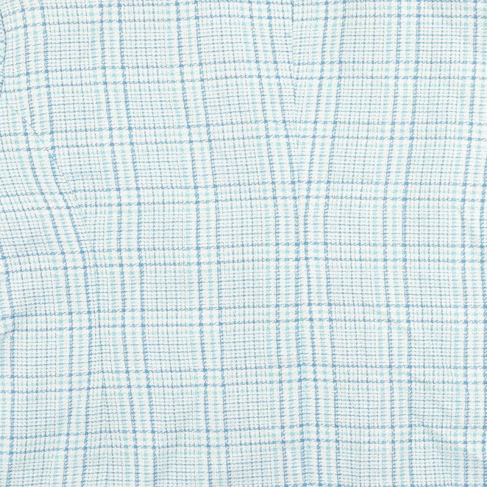 Elégance Womens Blue Plaid Jacket Blazer Size 20 Button