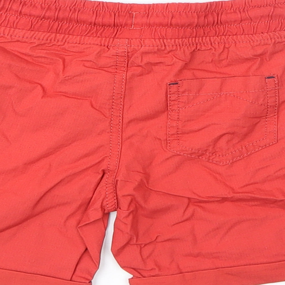Marks and Spencer Boys Red Cotton Bermuda Shorts Size 3-4 Years Regular Drawstring