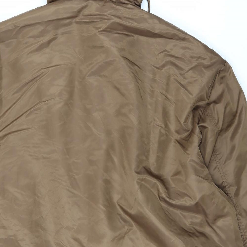 COLLUSION Mens Brown Rain Coat Coat Size XL Zip