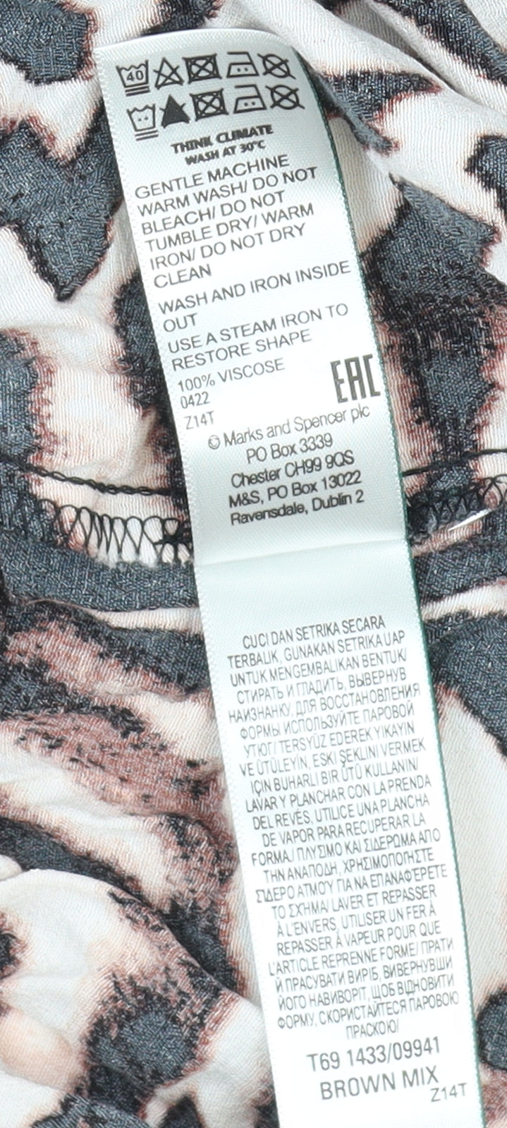 Marks and Spencer Women's Brown Animal Print Dress