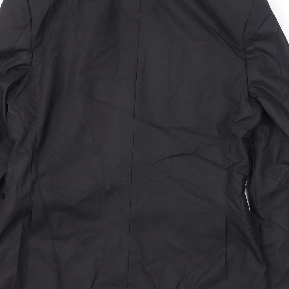 Marks and Spencer Mens Black Polyester Jacket Blazer Size 36 Regular
