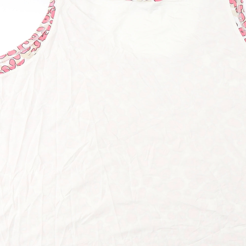 Marks and Spencer Womens Pink Animal Print Polyester Basic Tank Size 24 Scoop Neck