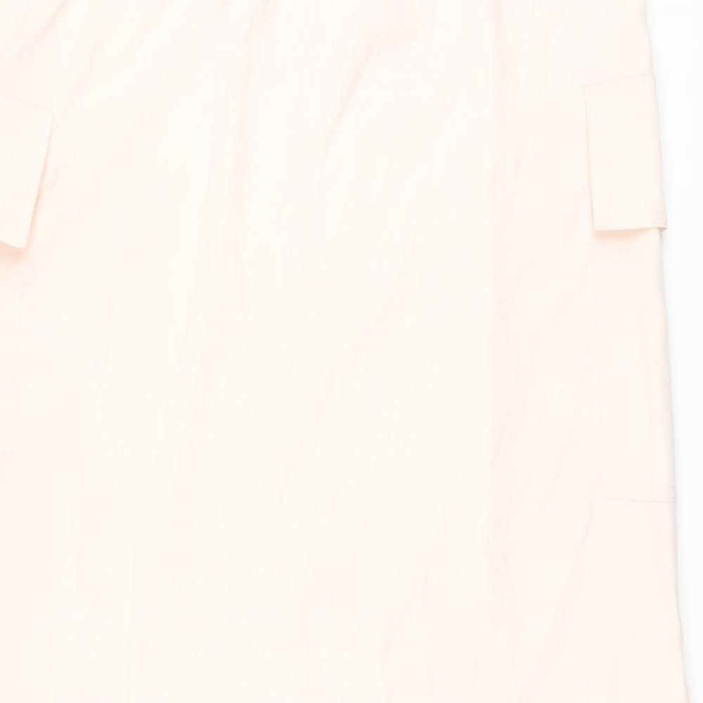 Marks and Spencer Womens Pink Polyester A-Line Skirt Size 18 Drawstring