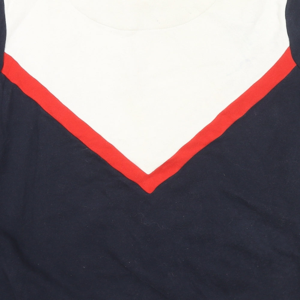 Jack Wills Womens Blue Colourblock Cotton Pullover Sweatshirt Size 10 Pullover