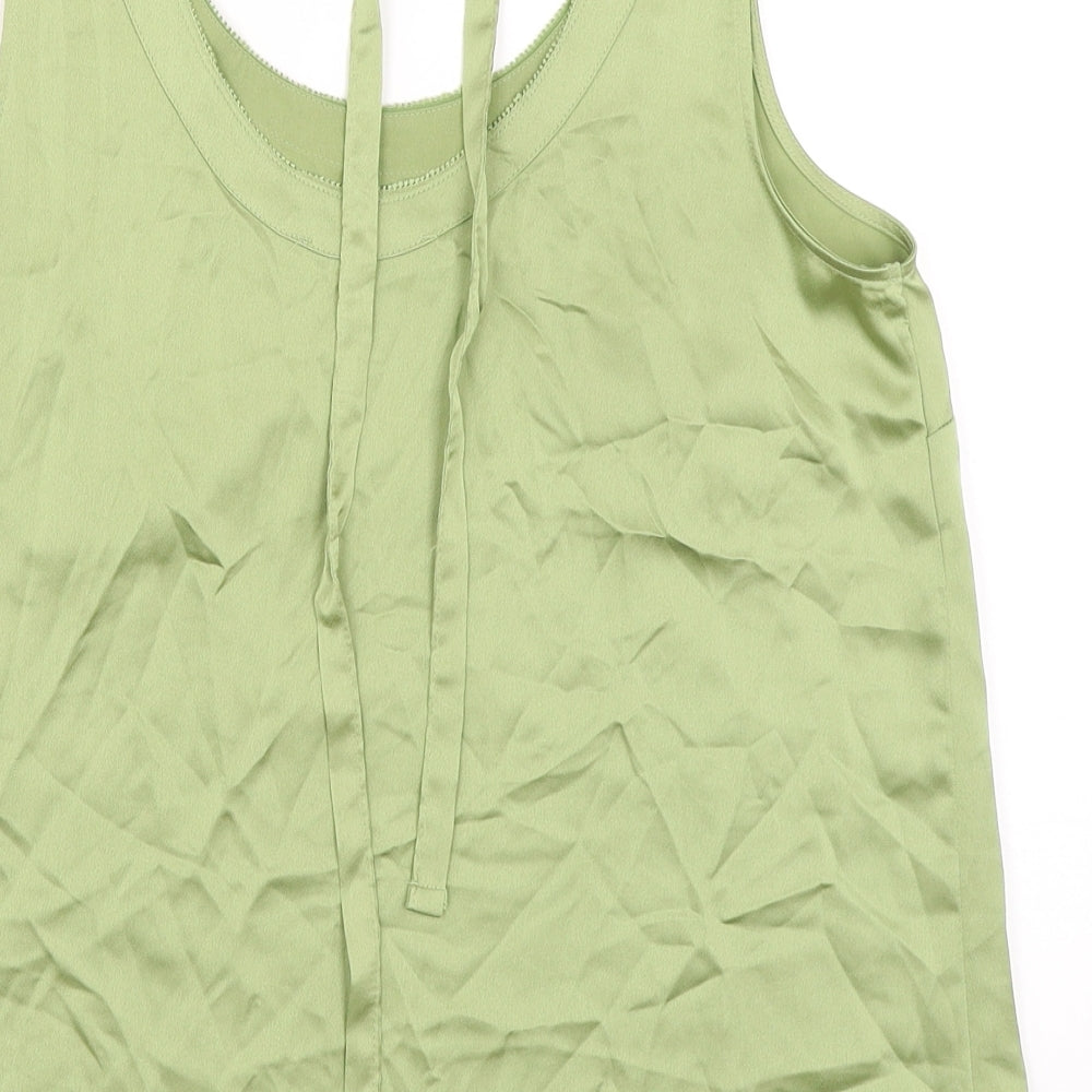 Marks and Spencer Womens Green Polyester Camisole Blouse Size 10 Round Neck