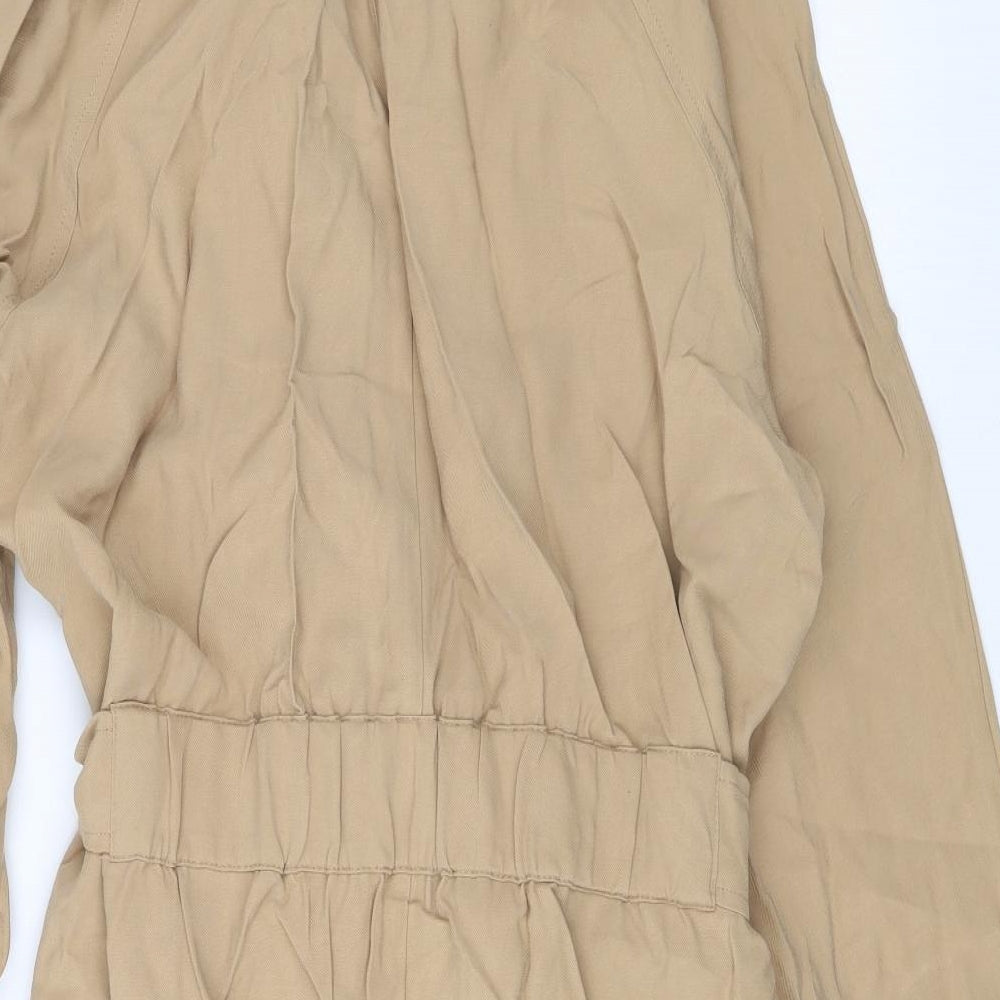 Marks and Spencer Womens Beige Jacket Blazer Size 10 Tie