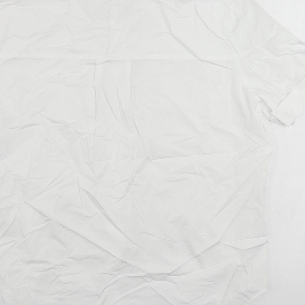 Marks and Spencer Womens White Cotton Basic Button-Up Size 6 Collared