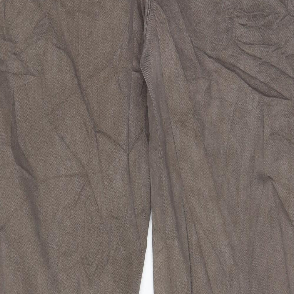 Country Rose Womens Brown Cotton Straight Jeans Size 16 L29 in Regular Zip - Pockets, Embroided