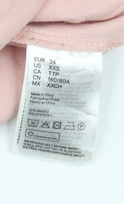 H&M Pink Pinafore Dress, Size 6, Women's Casual Style