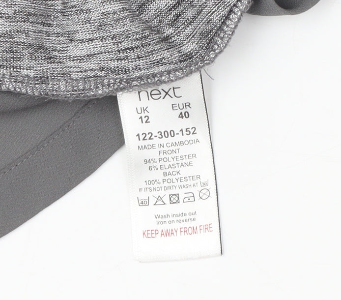 Next Women's Grey Asymmetrical V-Neck Top Size 12