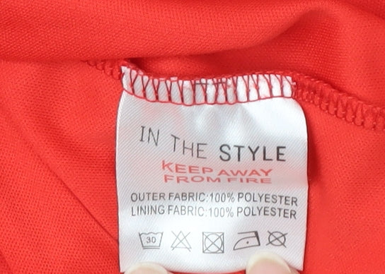 In The Style Women's Red Wrap Dress, Size 10, Casual Party