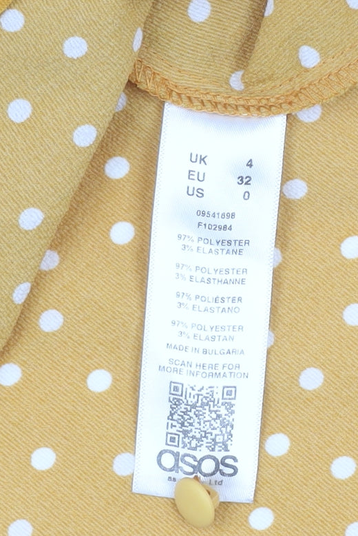 ASOS Women's Yellow Polka Dot A-Line Dress, New