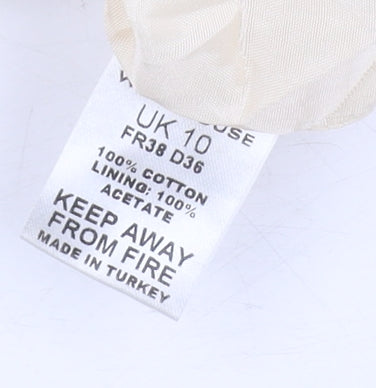 Warehouse Women's Ivory Cotton Sheath Dress Size 10