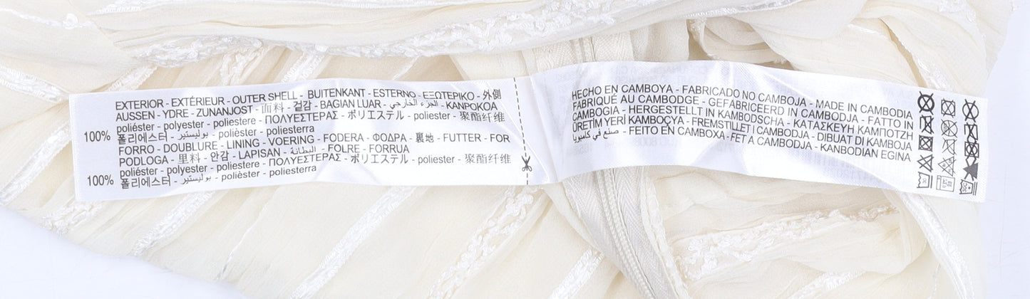 Zara Women's Beige Cropped Blouse Small