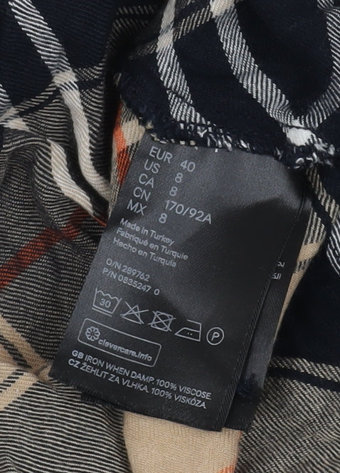 H&M Women's Multicoloured Plaid Shirt Dress, Size 12