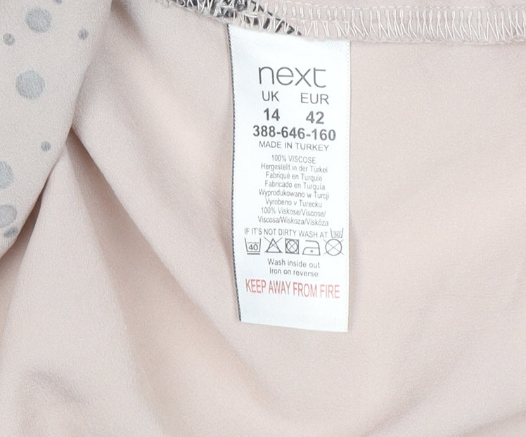 Next Women's Black Geometric Petite Top, Size 14