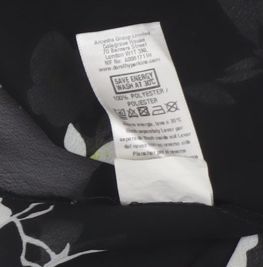 Dorothy Perkins Women's Black Floral Blouse, Size 10