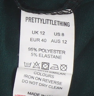 PrettyLittleThing Green Cropped Blouse UK 12 Off Shoulder