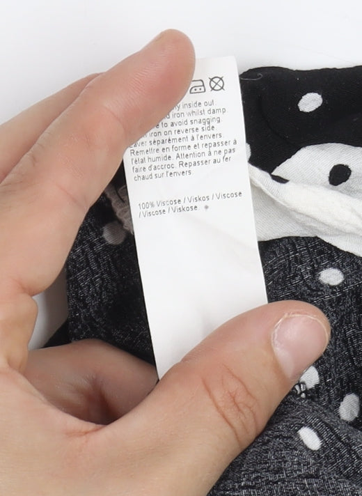 River Island Women's Black & White Polka Dot Wrap Blouse UK 14