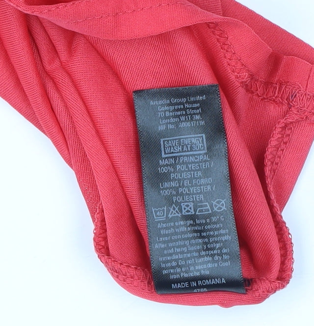 Miss Selfridge Red Strapless Maxi Dress - Size 10