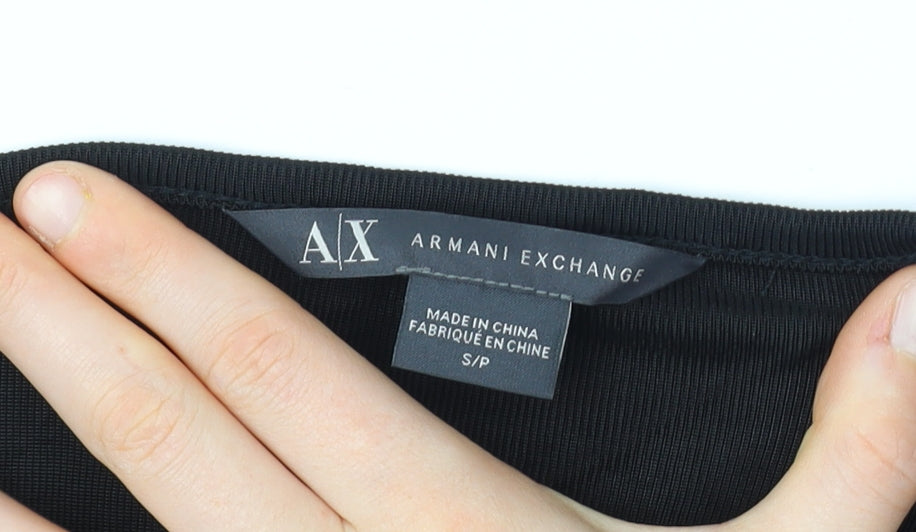 Armani Exchange Women's Black T-Shirt, Size S, Casual Wear