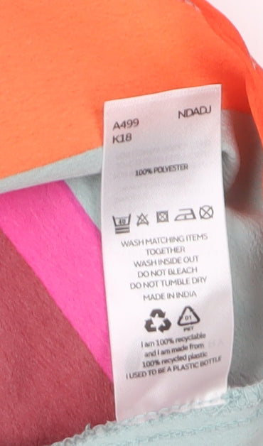 V by Very Multicoloured Striped Wrap Skirt, Size 14