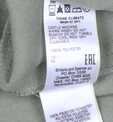 Marks & Spencer Green Shirt Dress - Size 14, Spring Classic