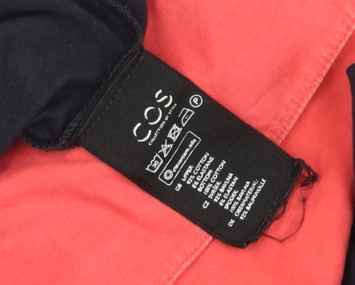 COS Women's Navy and Red Colourblock A-Line Dress, Size UK 8