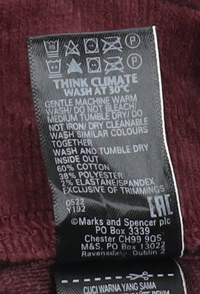 Marks and Spencer Women's Ankle Leggings, Size 6, Burgundy