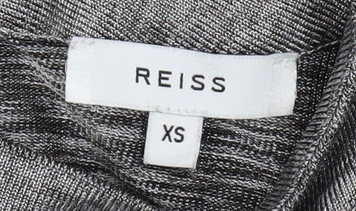 Reiss Women's Grey XS High Neck Long Sleeve Top