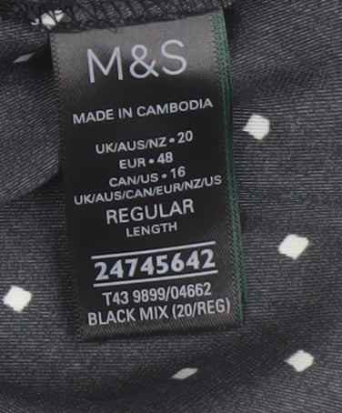 Marks and Spencer Women's Black Polka Dot Blouse Size 20