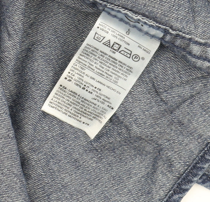 Gap Men's Blue Slim Fit Denim Shirt Size L