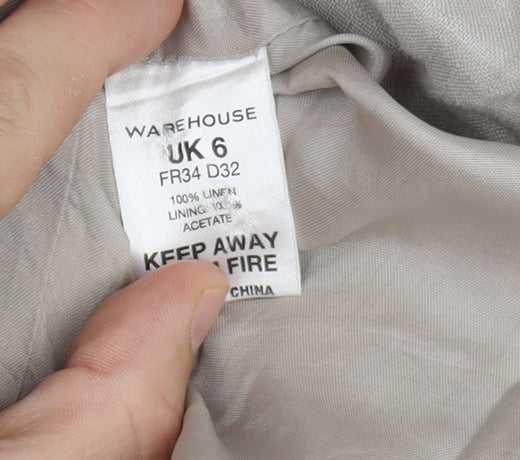 Warehouse Women's Grey Sheath Dress UK 6 Formal Elegant