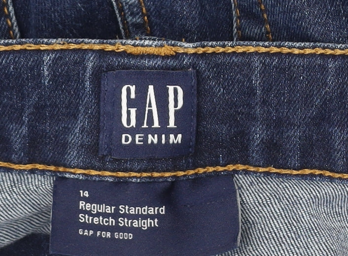 Gap Teens Blue Straight Jeans, Size 14, Stretch Denim
