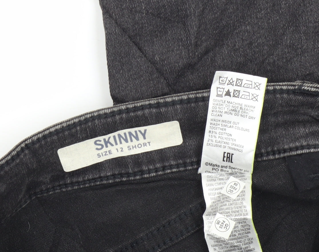 Marks and Spencer Black Skinny Jeans, Size 12