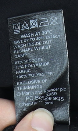 Marks and Spencer Women's Black V-Neck Blouse Size 8