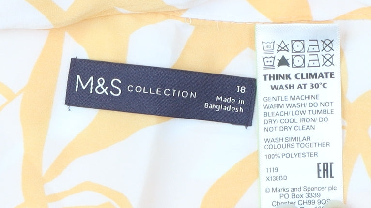 Marks and Spencer Women's Yellow Camisole Blouse, Size 18