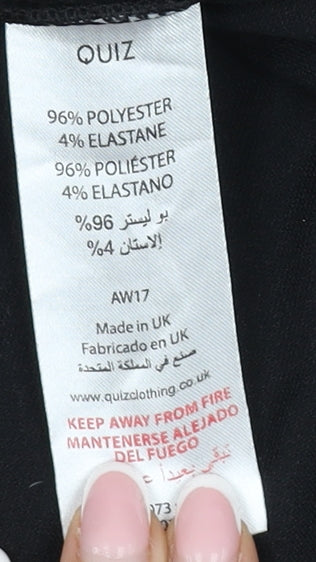 Quiz Women's Black A-Line Dress, Size 10, Party Style