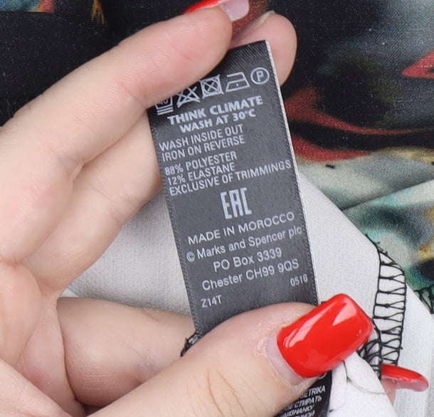 Per Una Women's Black Floral Pencil Skirt Size 18