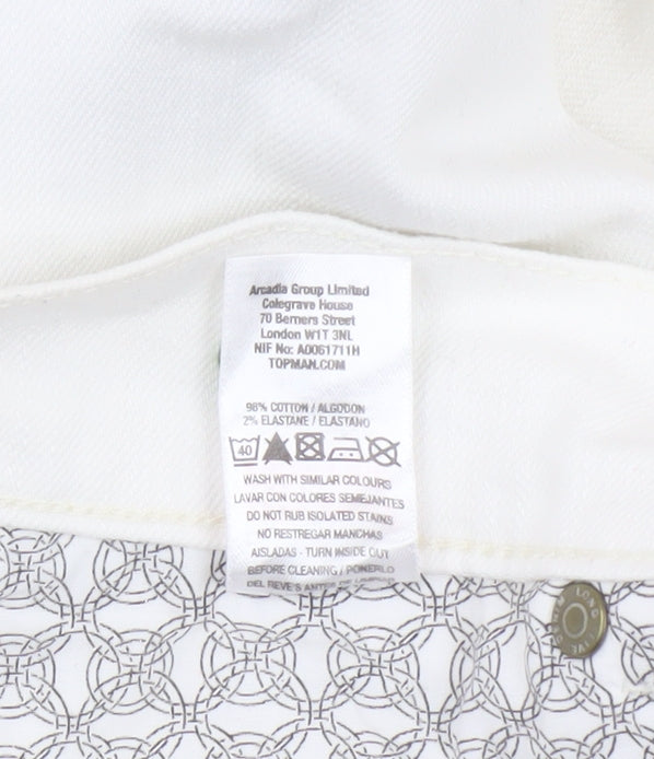 Topman Men's White Skinny Jeans Size L