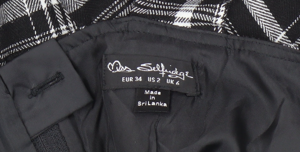 Miss Selfridge Black Check Pinafore Dress - Size 6