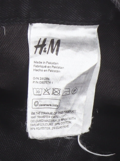 H&M Men's Black Cargo Shorts, Size 34, Cotton Blend
