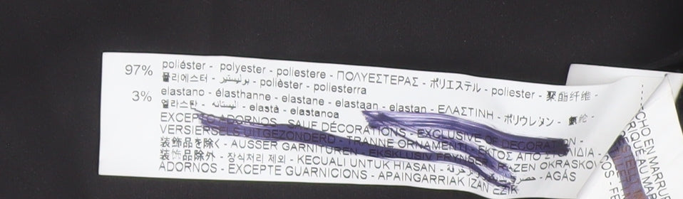 Zara Women's Black Long Slip Dress - Size 6 UK