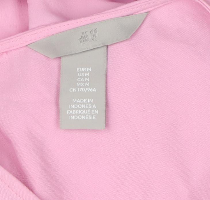 H&M Women's Pink Wrap Dress, Size 12, Long Sleeve