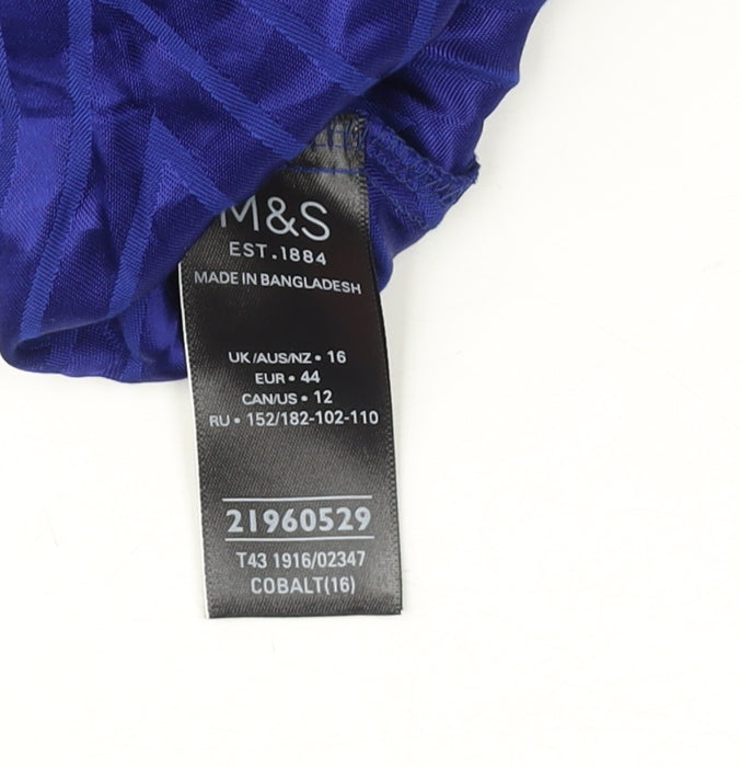 Marks and Spencer Women's Blue Viscose Blouse UK 16