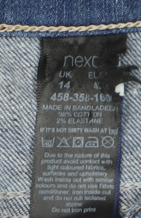 Next Women Blue Bermuda Denim Shorts Size 14