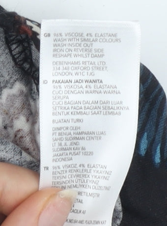 Principles Women's Black Floral A-Line Dress Size 12